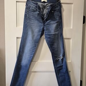 Abercrombie And Fitch Stylish Blue Distressed Jeans